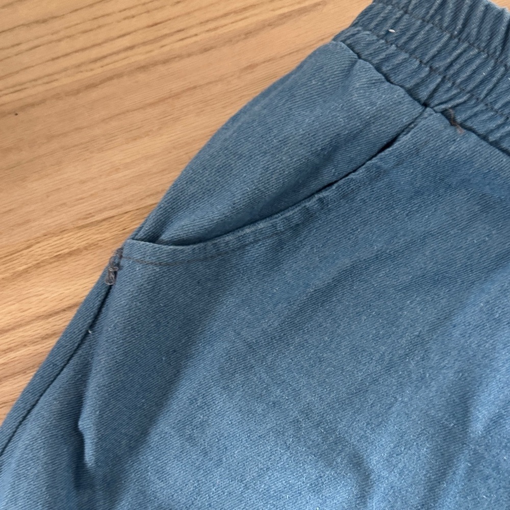 Men's Casual Slate Blue Elastic Waist Pants - Picture 4 of 7
